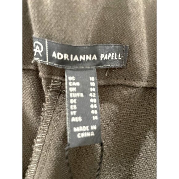 Adrianna Papell Pants Career Pants Wide Leg front patch pocket army green sz 10 - Picture 3 of 7